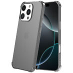 iPhone 16 Pro Max siliconen telefoonhoesje met stootrand transparant zwart (2)