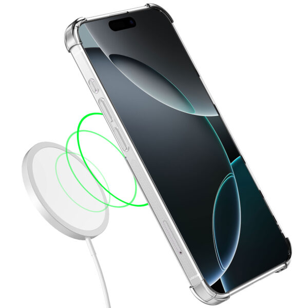 iPhone 16 Pro Max telefoonhoesje transparant met pasjeshouder en stootrand (3)