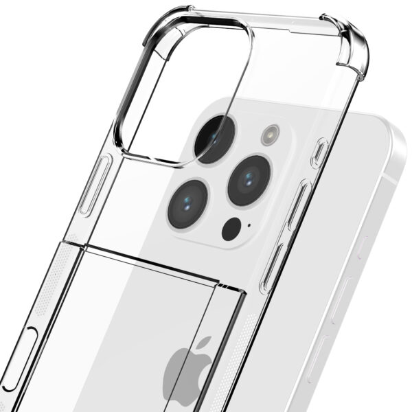 iPhone 16 Pro Max telefoonhoesje transparant met pasjeshouder en stootrand (4)