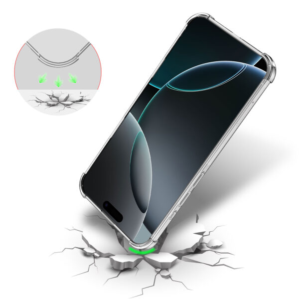 iPhone 16 Pro Max telefoonhoesje transparant met pasjeshouder en stootrand (6)