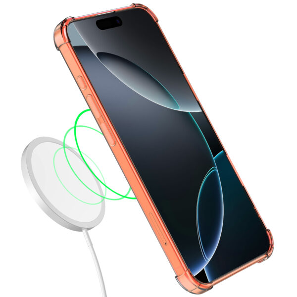 iPhone 16 Pro siliconen telefoonhoesje met stootrand transparant rood (4)