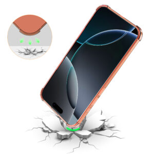 iPhone 16 Pro siliconen telefoonhoesje met stootrand transparant rood (7)