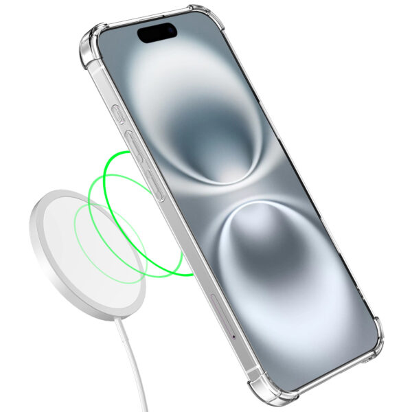 iPhone 16 siliconen telefoonhoesje met stootrand transparant (3)