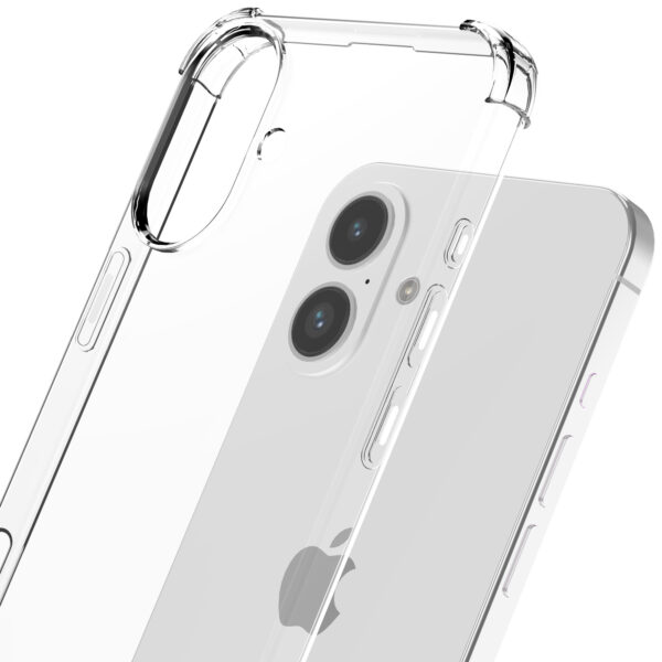 iPhone 16 siliconen telefoonhoesje met stootrand transparant (5)