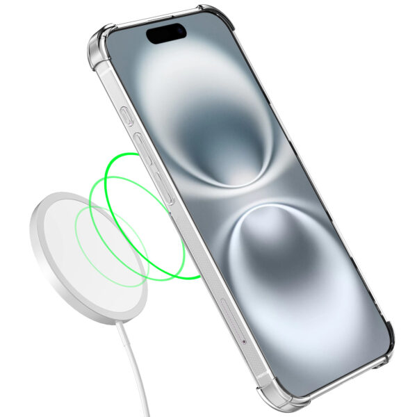 iPhone 16 telefoonhoesje transparant met pasjeshouder en stootrand (3)