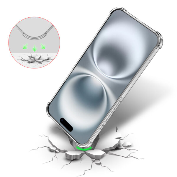 iPhone 16 telefoonhoesje transparant met pasjeshouder en stootrand (5)