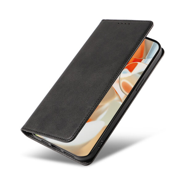 Google Pixel 9 Pro XL leren telefoonhoesje bookcase met pasjeshouder en magnetisch lipje (4)