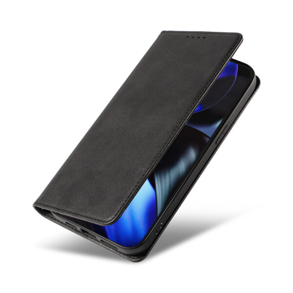 Google Pixel 9 leren telefoonhoesje bookcase met pasjeshouder en magnetisch lipje (4)