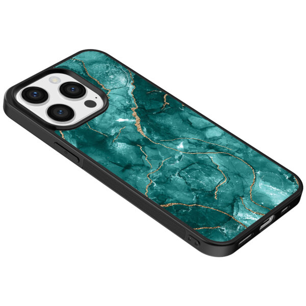 Iphone 15 Pro Max telefoonhoesje met groen marmer opdruk (5)