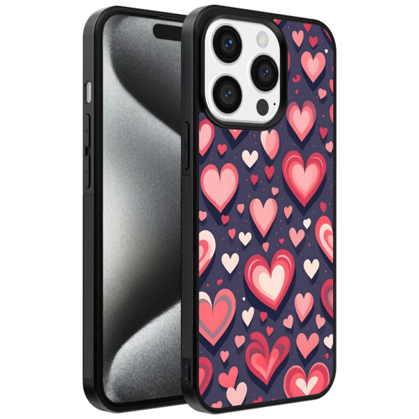 Iphone 15 Pro Max telefoonhoesje met hartjes opdruk groot (1)
