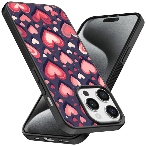 Iphone 15 Pro Max telefoonhoesje met hartjes opdruk groot (2)