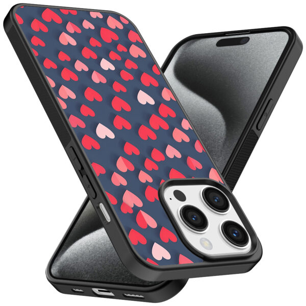 Iphone 15 Pro Max telefoonhoesje met hartjes opdruk klein (2)