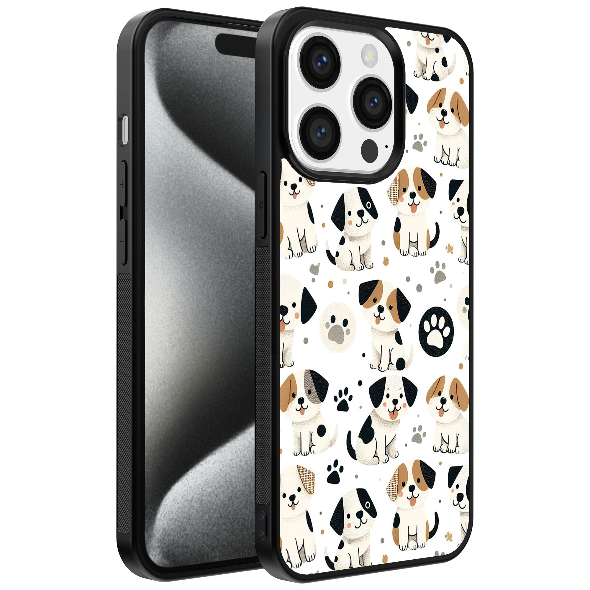 Iphone 15 Pro Max telefoonhoesje met honden opdruk (1)