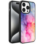 Iphone 15 Pro Max telefoonhoesje met regenboog marmer opdruk (1)