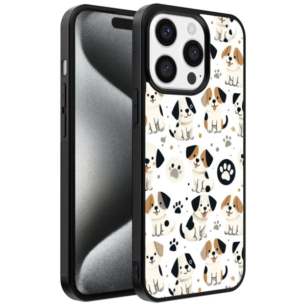 Iphone 15 Pro telefoonhoesje met honden opdruk (1)