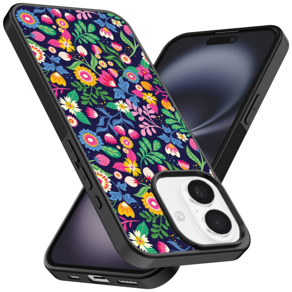 Iphone 16 Plus telefoonhoesje met bloemen opdruk (2)