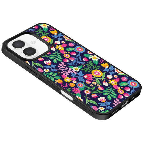 Iphone 16 Plus telefoonhoesje met bloemen opdruk (5)