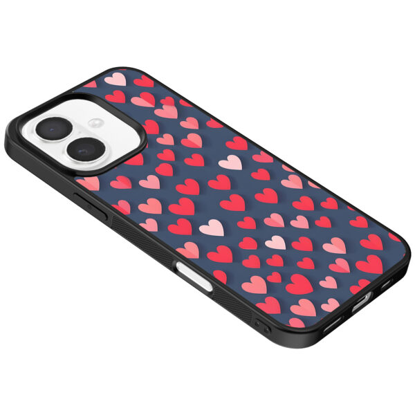 Iphone 16 Plus telefoonhoesje met hartjes opdruk klein (5)