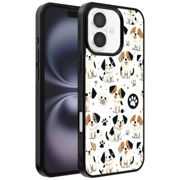 Iphone 16 Plus telefoonhoesje met honden opdruk (1)
