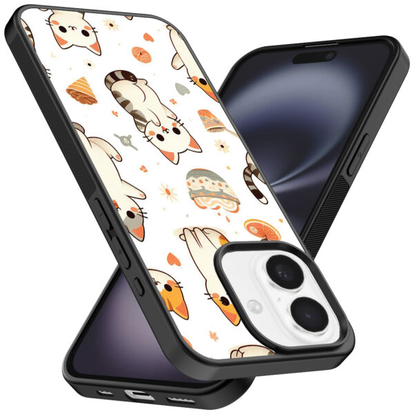 Iphone 16 Plus telefoonhoesje met katten opdruk (2)