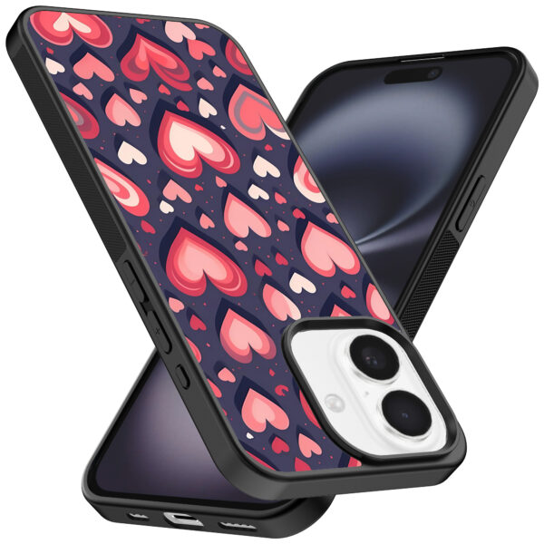 Iphone 16 telefoonhoesje met hartjes opdruk groot (2)