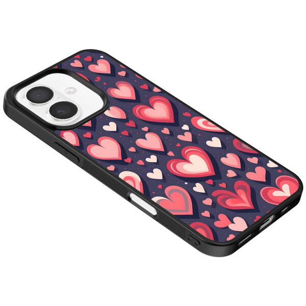 Iphone 16 telefoonhoesje met hartjes opdruk groot (5)