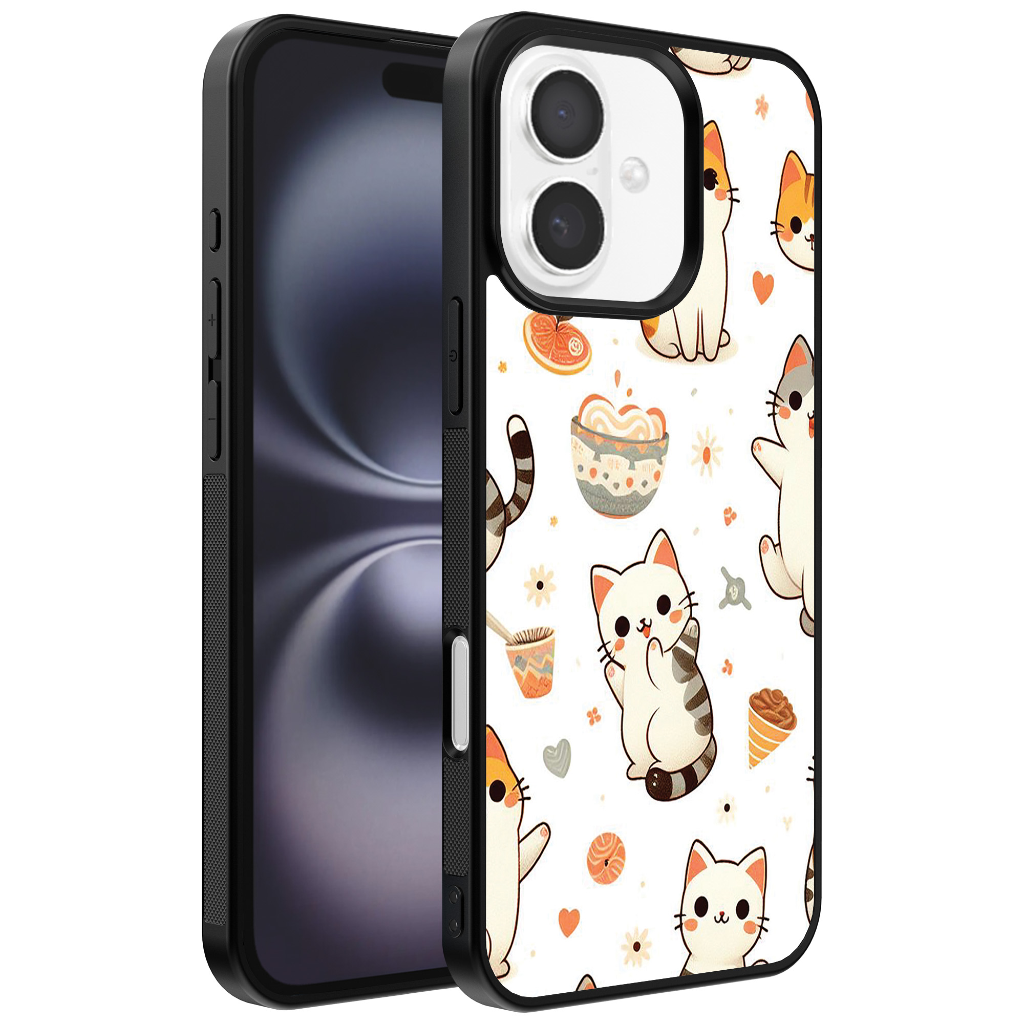 Iphone 16 telefoonhoesje met katten opdruk (1)