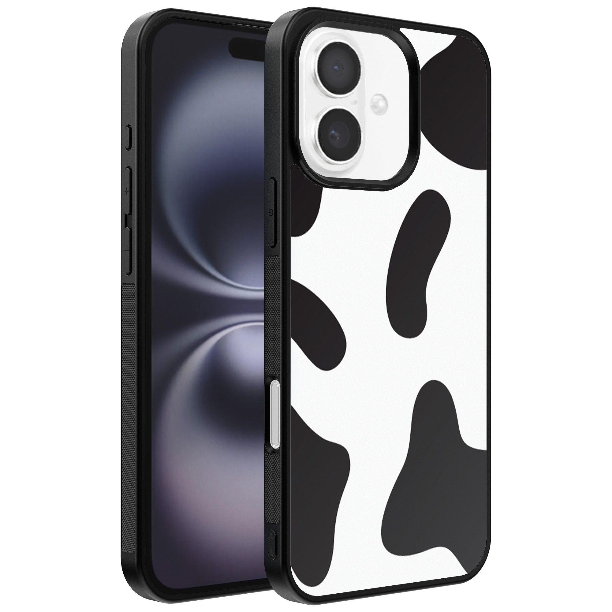 Iphone 16 telefoonhoesje met koeienvlekken opdruk (1)