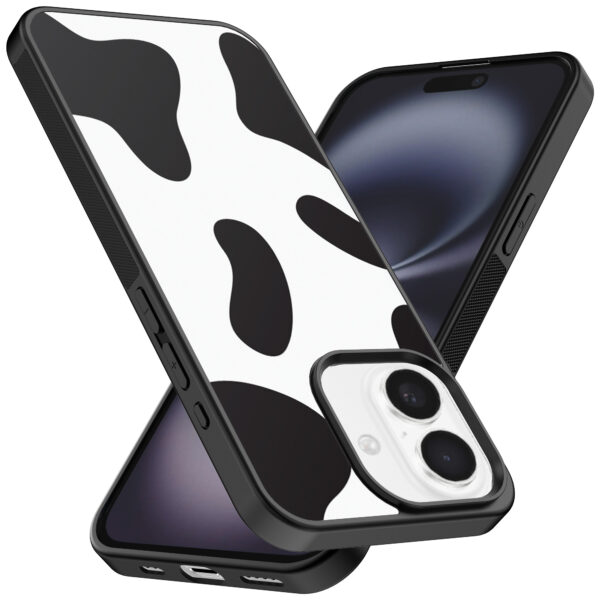 Iphone 16 telefoonhoesje met koeienvlekken opdruk (2)