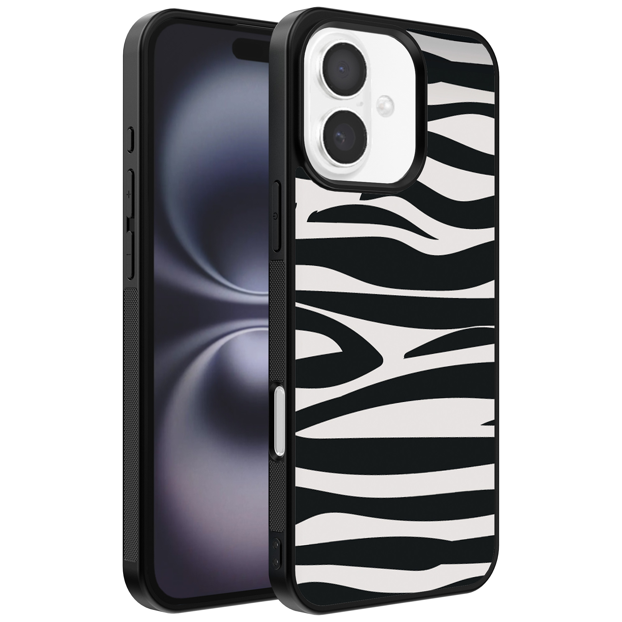Iphone 16 telefoonhoesje met zebra opdruk (1)