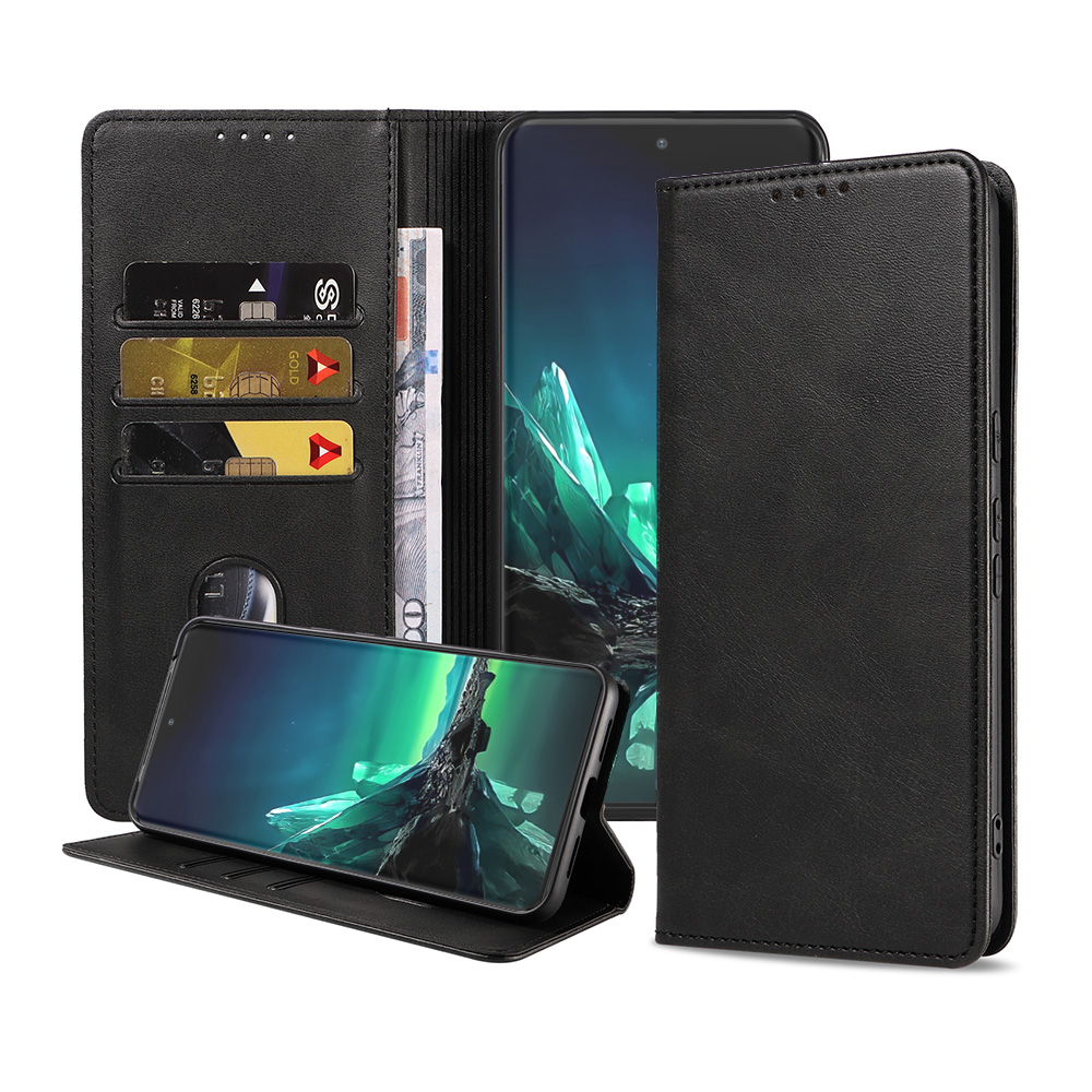 Motorola Edge 40 Neo leren telefoonhoesje bookcase met pasjeshouder en magnetisch lipje (1)