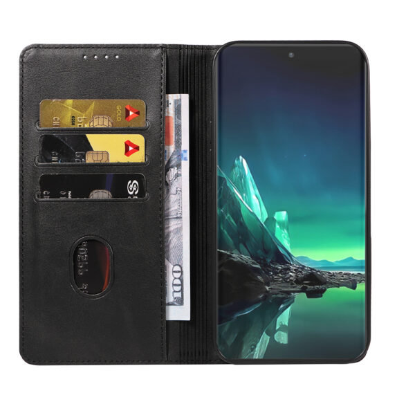 Motorola Edge 40 Neo leren telefoonhoesje bookcase met pasjeshouder en magnetisch lipje (2)