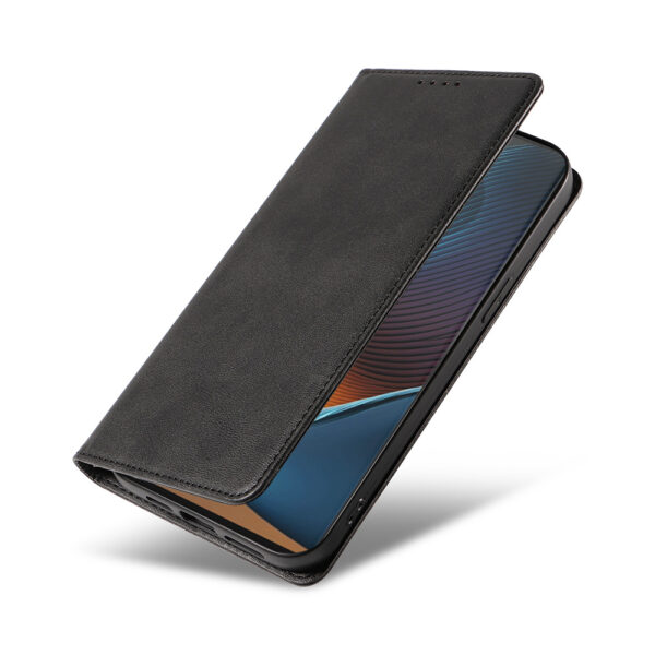 Motorola Edge 50 Fusion leren telefoonhoesje bookcase met pasjeshouder en magnetisch lipje (4)