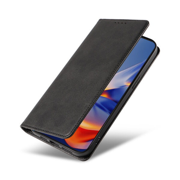 Motorola Edge 50 Neo leren telefoonhoesje bookcase met pasjeshouder en magnetisch lipje (4)