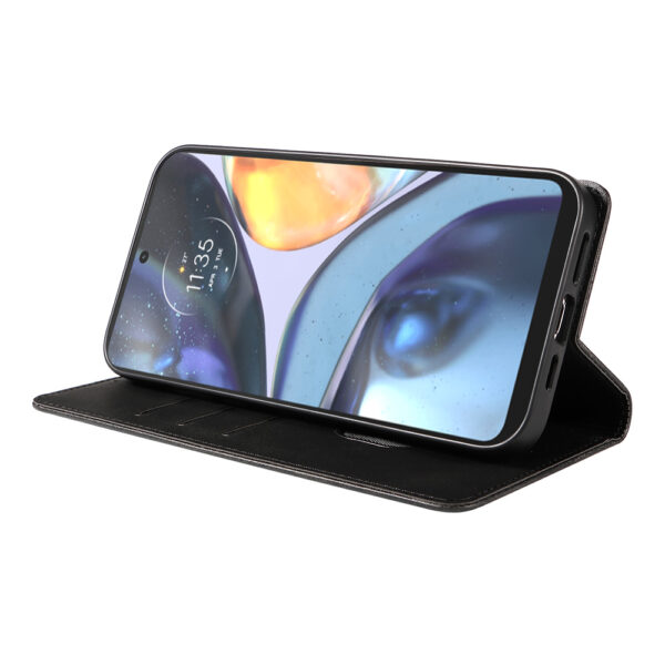 Motorola Moto G22 leren telefoonhoesje bookcase met pasjeshouder en magnetisch lipje (3)