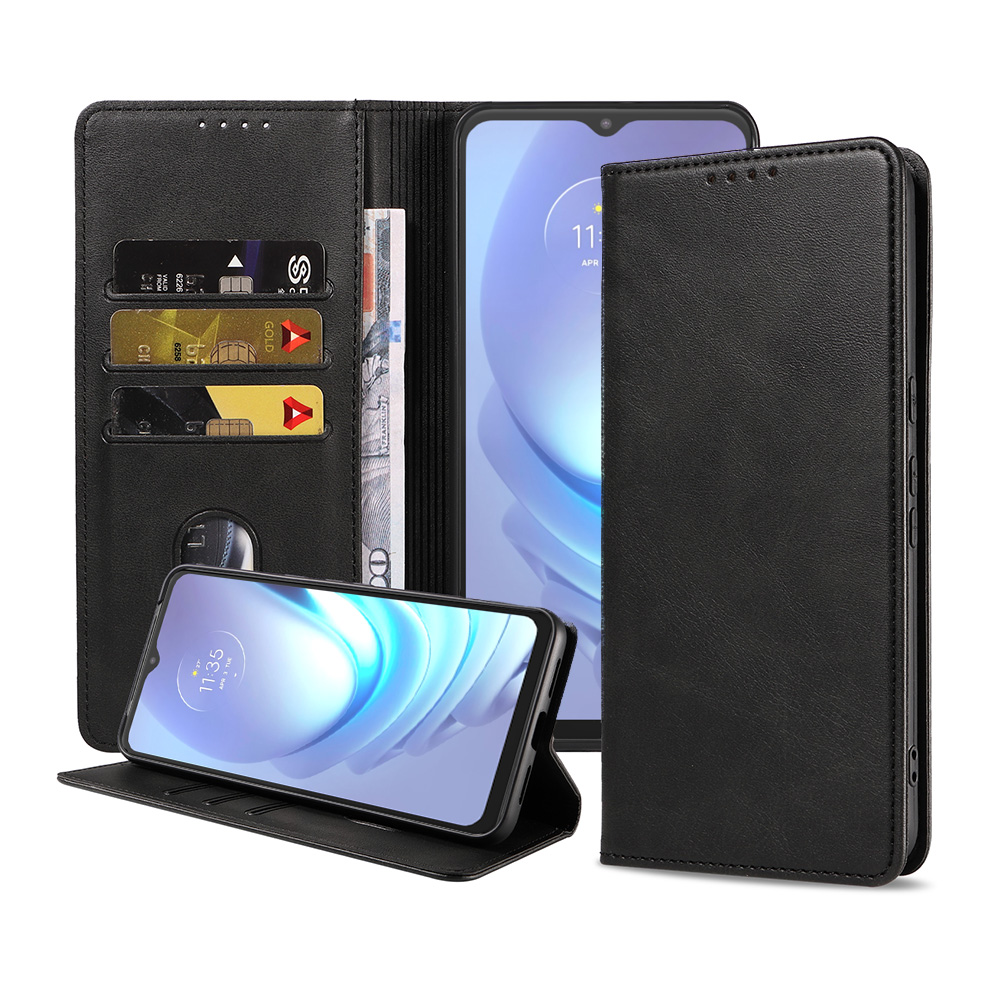 Motorola Moto G50 leren telefoonhoesje bookcase met pasjeshouder en magnetisch lipje (1)