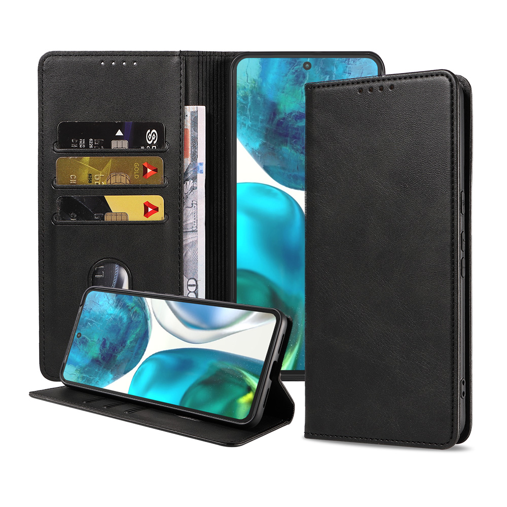 Motorola Moto G52 leren telefoonhoesje bookcase met pasjeshouder en magnetisch lipje (1)