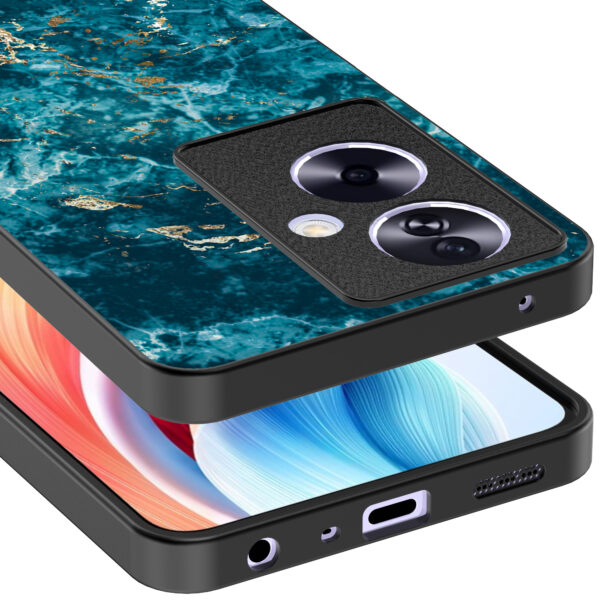 Oppo A2 telefoonhoesje met blauw marmer opdruk (4)