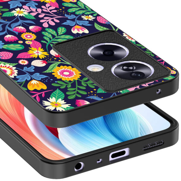 Oppo A2 telefoonhoesje met bloemen opdruk (4)