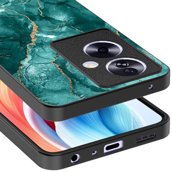 Oppo A2 telefoonhoesje met groen marmer opdruk (4)
