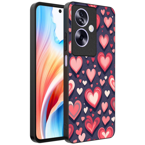 Oppo A2 telefoonhoesje met hartjes opdruk groot (1)