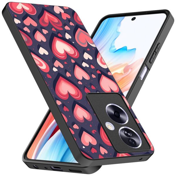 Oppo A2 telefoonhoesje met hartjes opdruk groot (2)