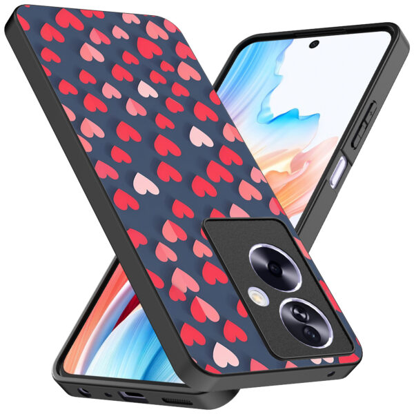 Oppo A2 telefoonhoesje met hartjes opdruk klein (2)