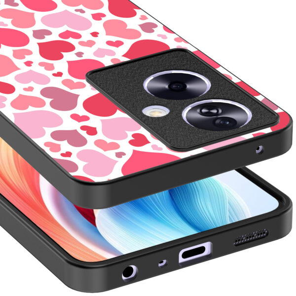 Oppo A2 telefoonhoesje met hartjes opdruk transparant (4)