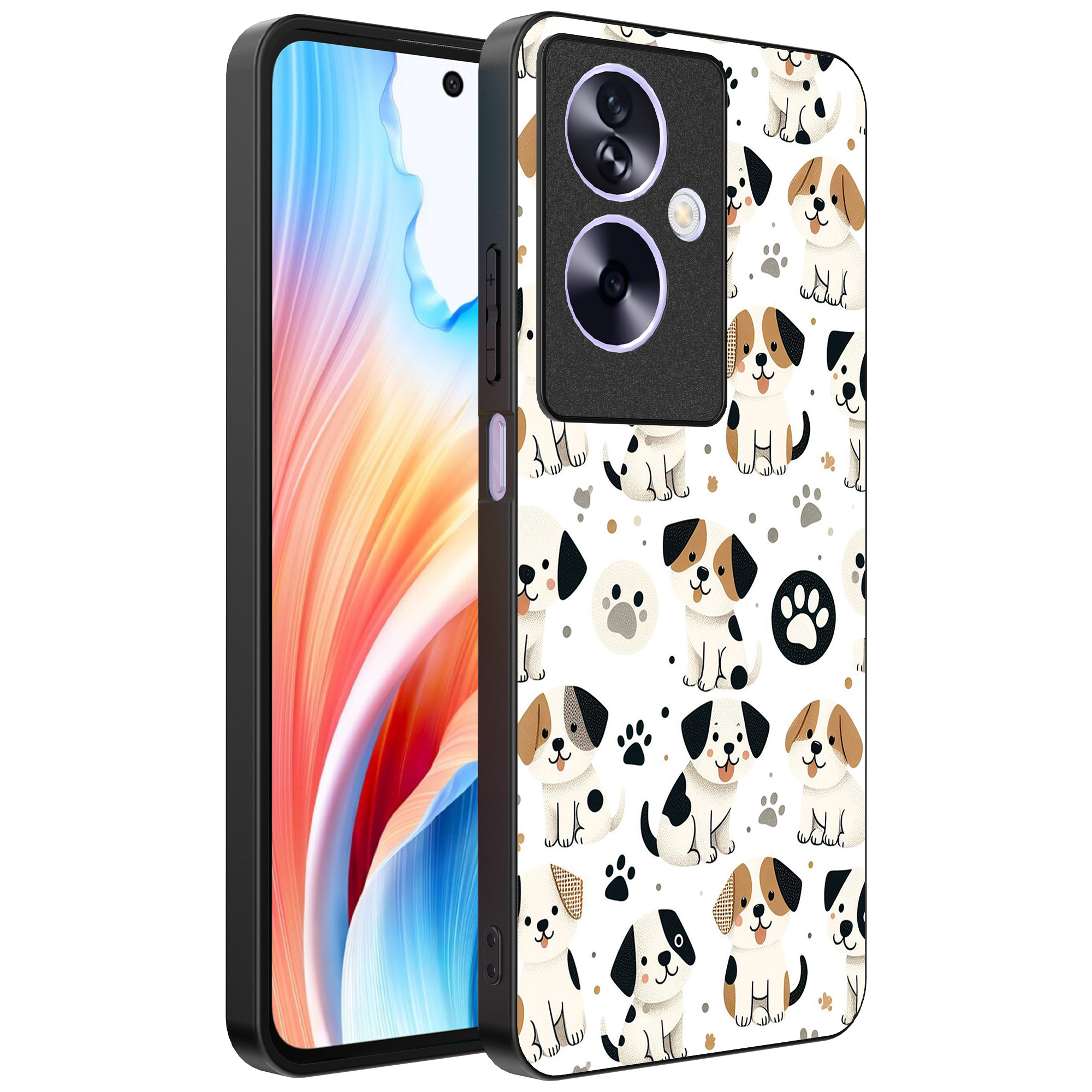 Oppo A2 telefoonhoesje met honden opdruk (1)