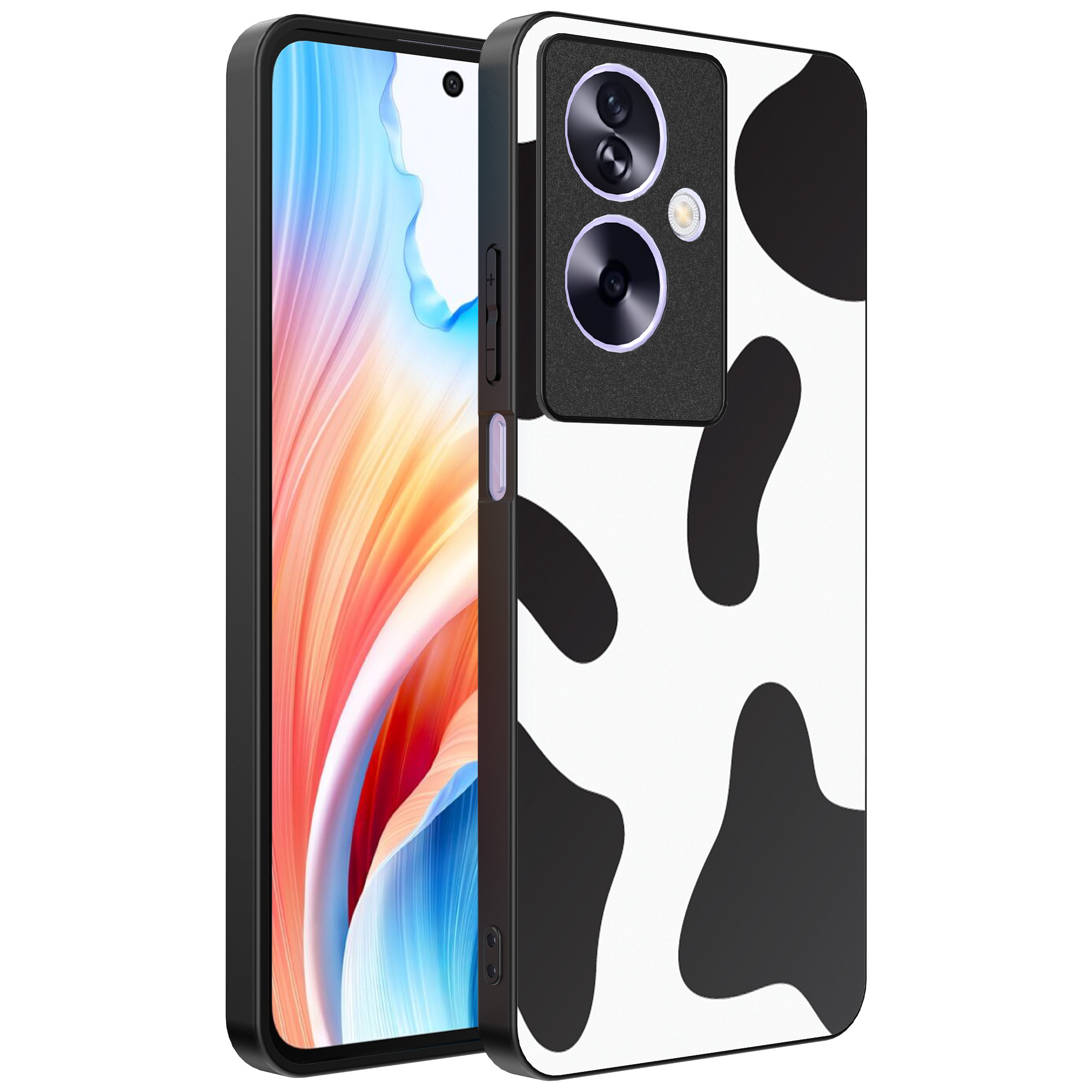 Oppo A2 telefoonhoesje met koeienvlekken opdruk (1)