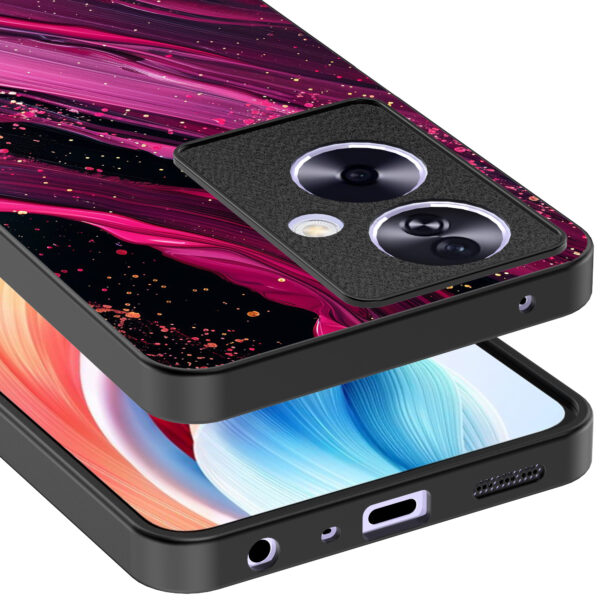 Oppo A2 telefoonhoesje met paars roze marmer opdruk (4)