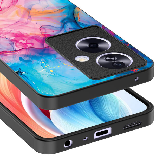 Oppo A2 telefoonhoesje met regenboog acryl marmer opdruk (4)