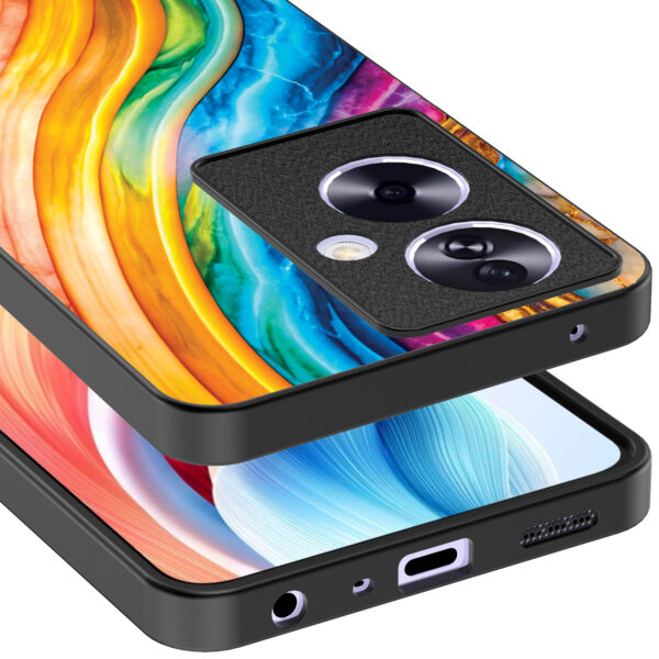 Oppo A2 telefoonhoesje met regenboog goud marmer opdruk (4)