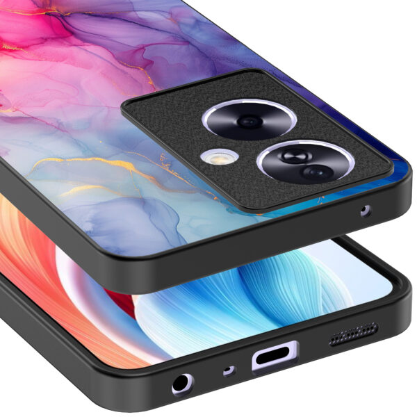 Oppo A2 telefoonhoesje met regenboog marmer opdruk (4)
